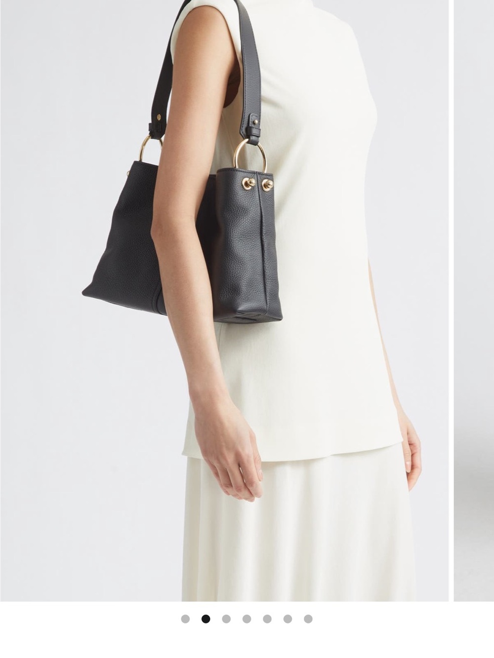 Strathberry Black Leather Shoulder Bag with Gold Hardware - Picture 5 of 6